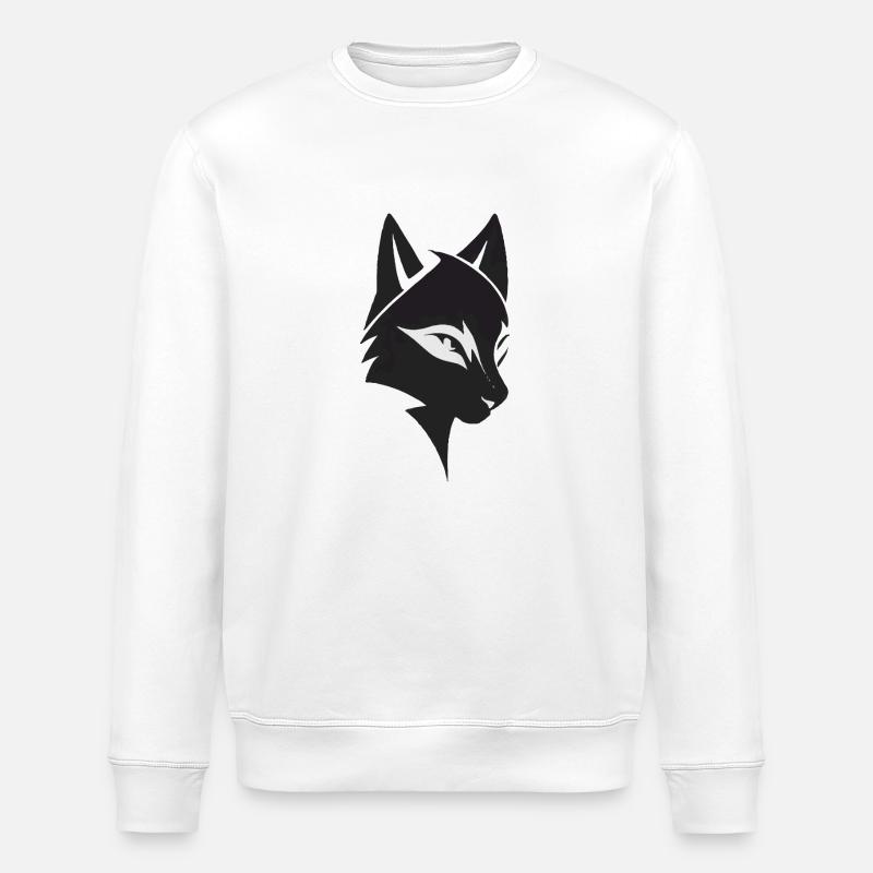Katzen Kopf - Stanley/Stella Unisex Bio-Sweatshirt ROLLER - Weiß