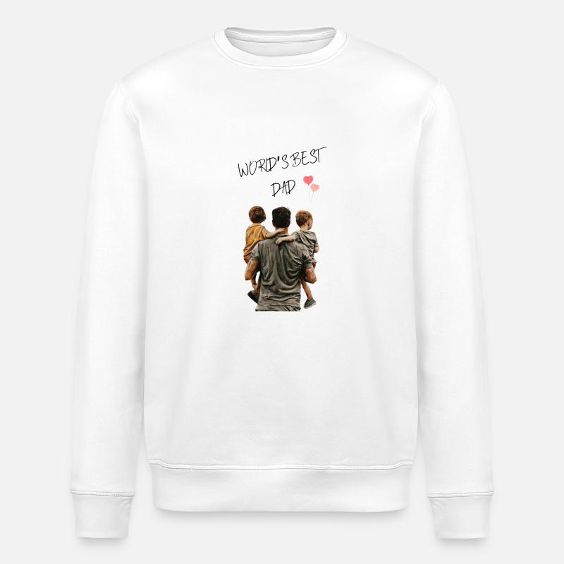 WORLD‘S BEST DAD - Stanley/Stella Unisex Bio-Sweatshirt ROLLER - Weiß