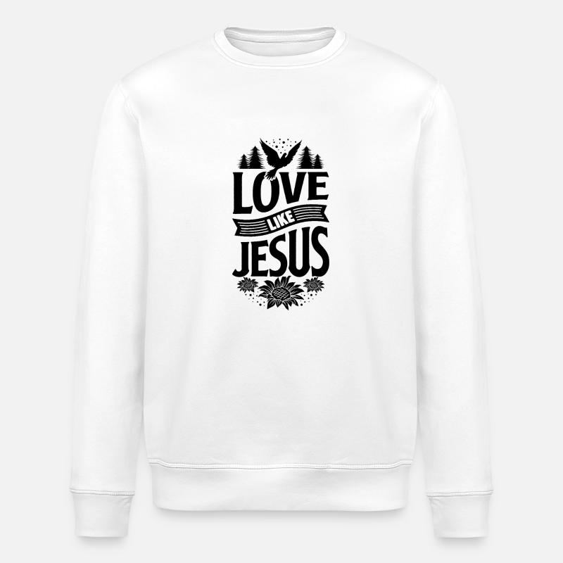 Aimer comme Jésus - Sweat bio ROLLER Stanley/Stella Unisexe - blanc