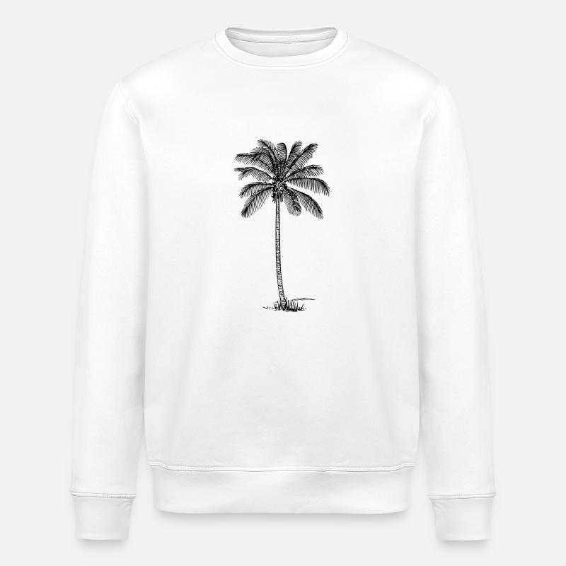 Palm tree - Stanley/Stella ROLLER Unisex Organic Sweatshirt - white
