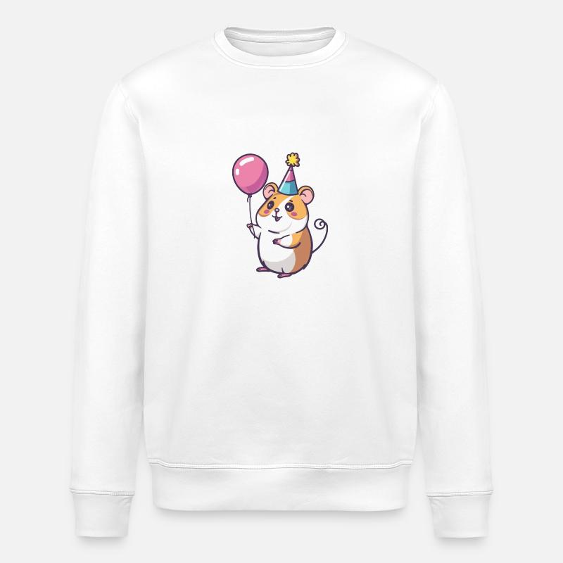 Hamster Anniversaire Bébé - Sweat bio ROLLER Stanley/Stella Unisexe - blanc