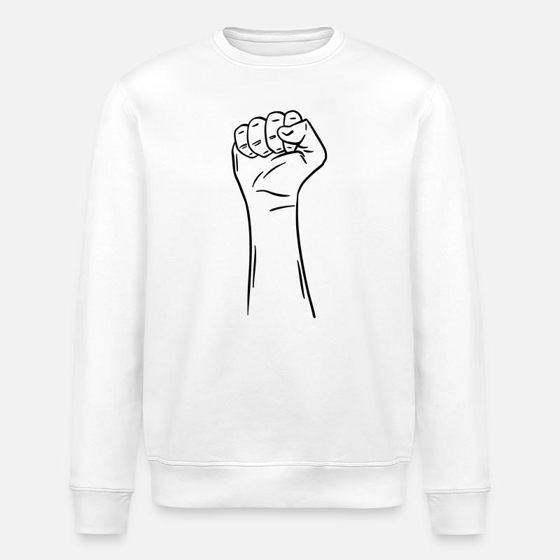 main poing 2 / poing / combat / protestation - Sweat bio ROLLER Stanley/Stella Unisexe - blanc