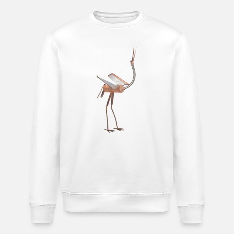 Abstract Metallischer Vogel - Stanley/Stella Unisex Bio-Sweatshirt ROLLER - Weiß