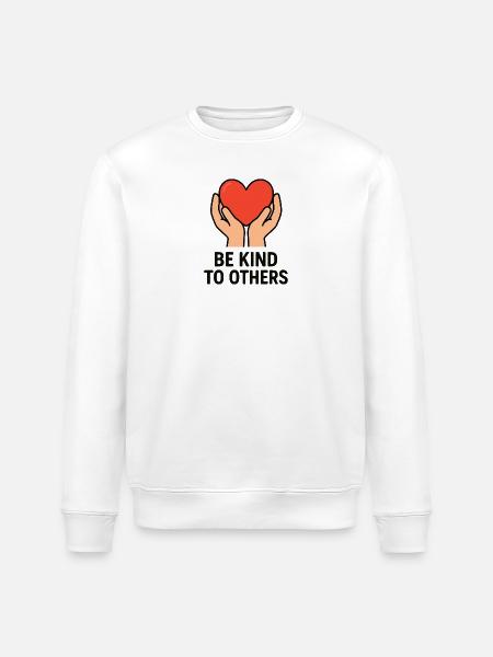 Hands Holding Heart of Kindness - Stanley/Stella ROLLER Unisex Organic Sweatshirt - white