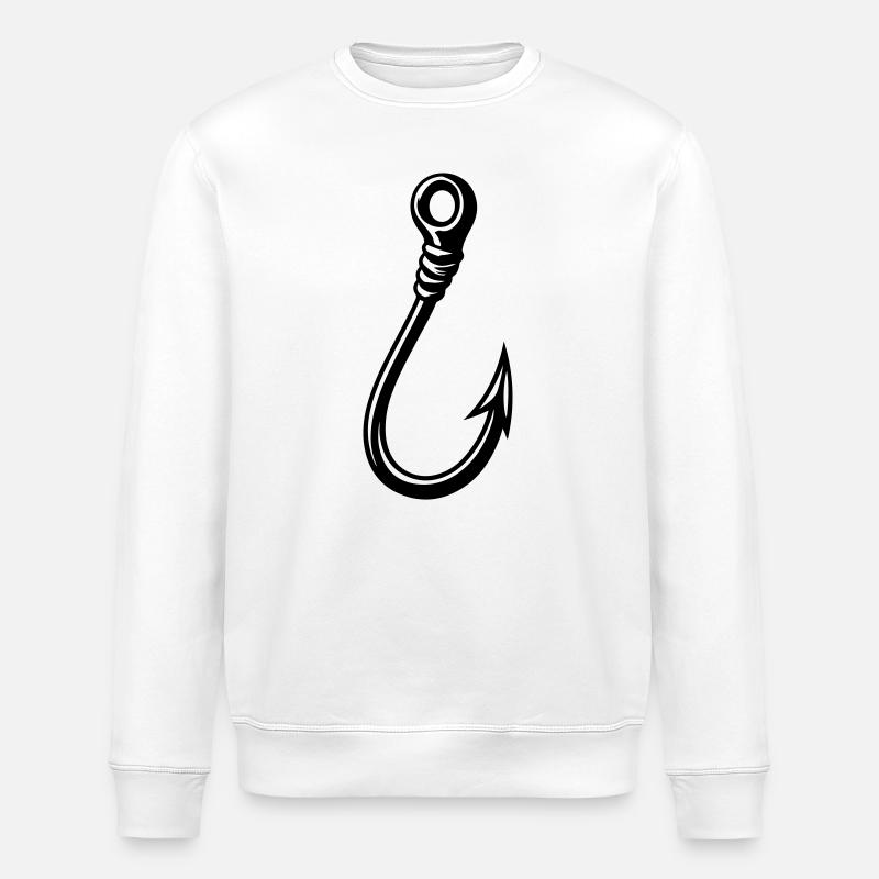 Fish hook icon - Stanley/Stella ROLLER Unisex Organic Sweatshirt - white