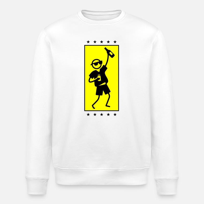Fête, bonhomme bâton, danse - Sweat bio ROLLER Stanley/Stella Unisexe - blanc