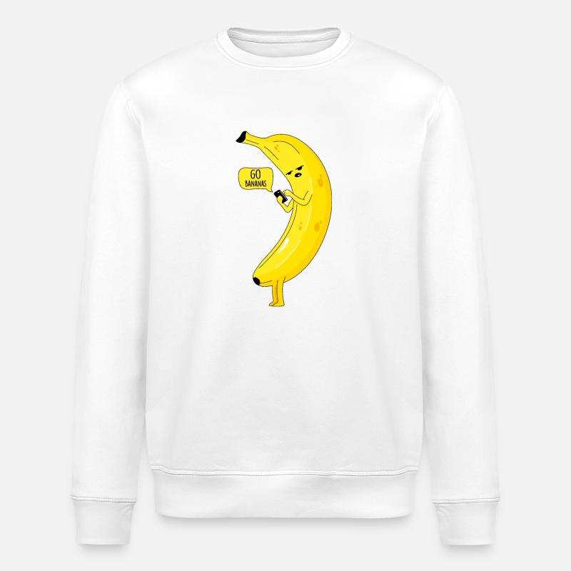 Banane mit Telefon - Stanley/Stella Unisex Bio-Sweatshirt ROLLER - Weiß