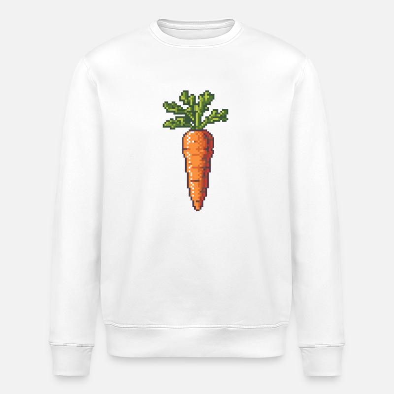 Karotte Pixel Symbol - Stanley/Stella Unisex Bio-Sweatshirt ROLLER - Weiß