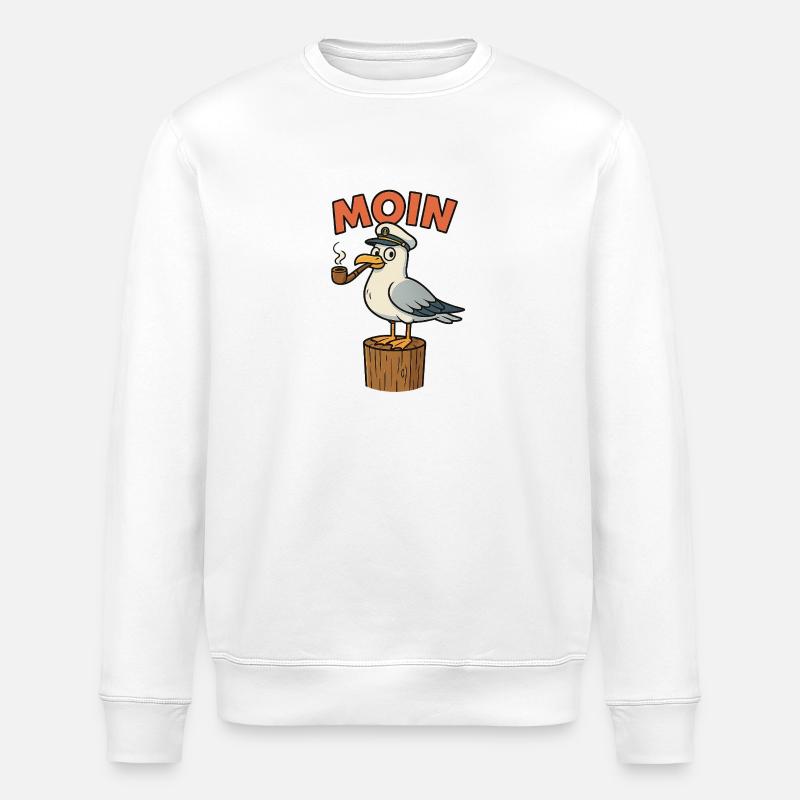 Moin Möwe - Stanley/Stella Unisex Bio-Sweatshirt ROLLER - Weiß