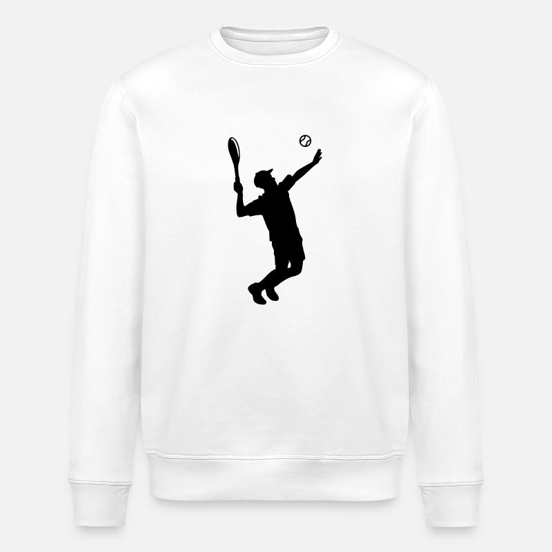Tennisspieler Silhouette - Stanley/Stella Unisex Bio-Sweatshirt ROLLER - Weiß