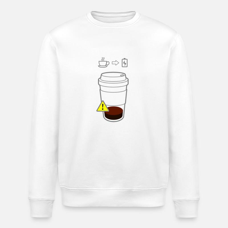 Warning Coffee Low - Stanley/Stella ROLLER Unisex Organic Sweatshirt - white
