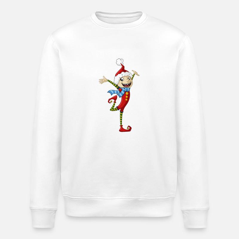 Weihnachten Wichtel Freude - Stanley/Stella Unisex Bio-Sweatshirt ROLLER - Weiß