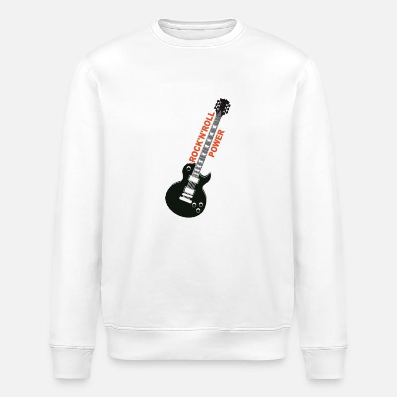 rock'n'roll_ guitar 2 - Stanley/Stella Unisex Bio-Sweatshirt ROLLER - Weiß