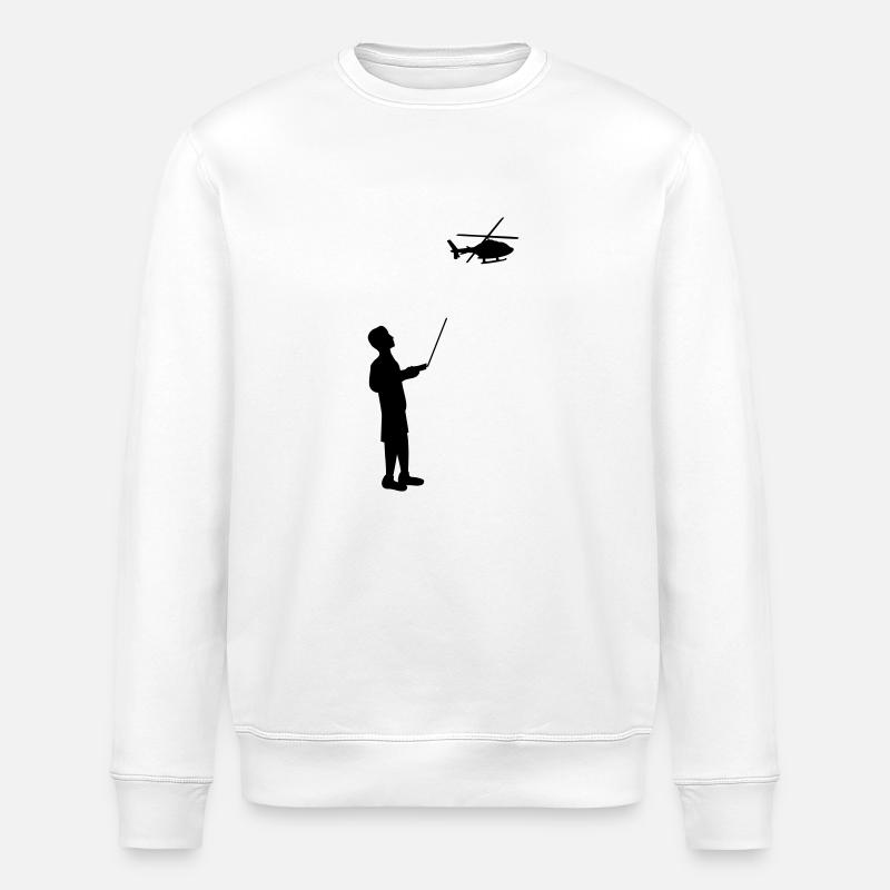 Remote-controlled model helicopter remote control - Stanley/Stella ROLLER Unisex Organic Sweatshirt - white