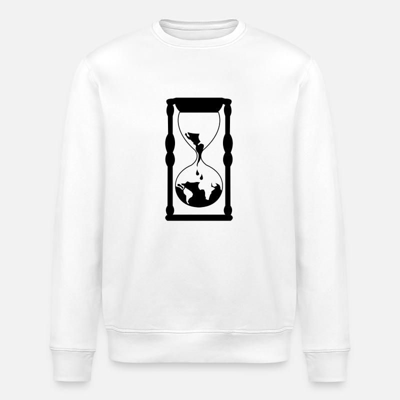 die_welt_in_einer_sanduhr_01 - Stanley/Stella Unisex Bio-Sweatshirt ROLLER - Weiß