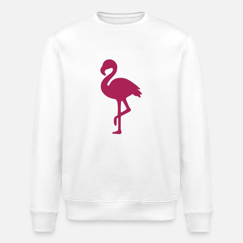flamingo - Stanley/Stella ROLLER Unisex Organic Sweatshirt - white
