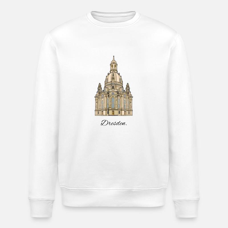 Frauenkirche // Dresden // Illustration - Stanley/Stella Unisex Bio-Sweatshirt ROLLER - Weiß