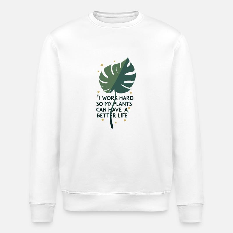 Besseres Leben Pflanzen - Stanley/Stella Unisex Bio-Sweatshirt ROLLER - Weiß