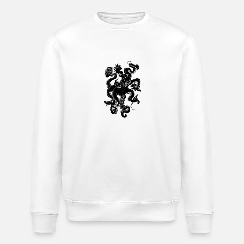 Der Oktopus All-rounder - Stanley/Stella Unisex Bio-Sweatshirt ROLLER - Weiß