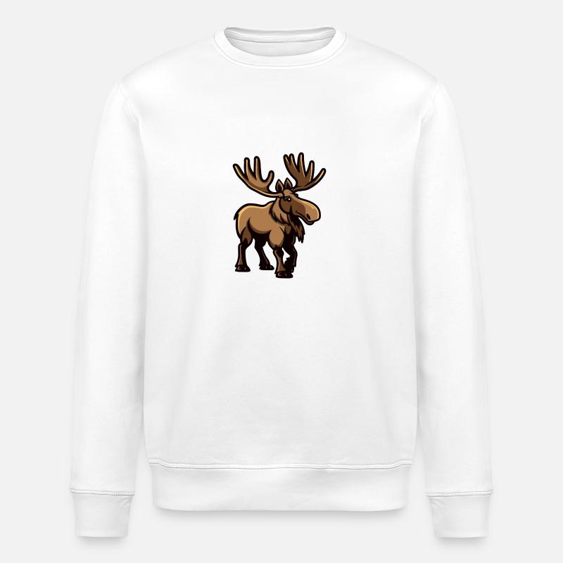 Moose Comic - Stanley/Stella ROLLER Unisex Organic Sweatshirt - white