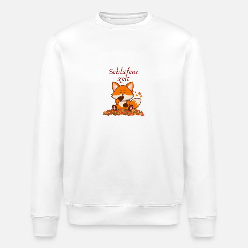 Fuchs, Schlafenszeit - Stanley/Stella Unisex Bio-Sweatshirt ROLLER - Weiß