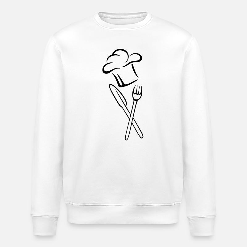 Kochmütze, Messer, Gabel - Stanley/Stella Unisex Bio-Sweatshirt ROLLER - Weiß