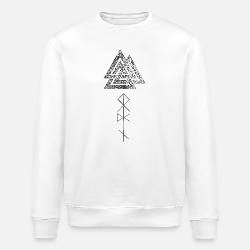 Valknut mit Odin Runen - Stanley/Stella Unisex Bio-Sweatshirt ROLLER - Weiß