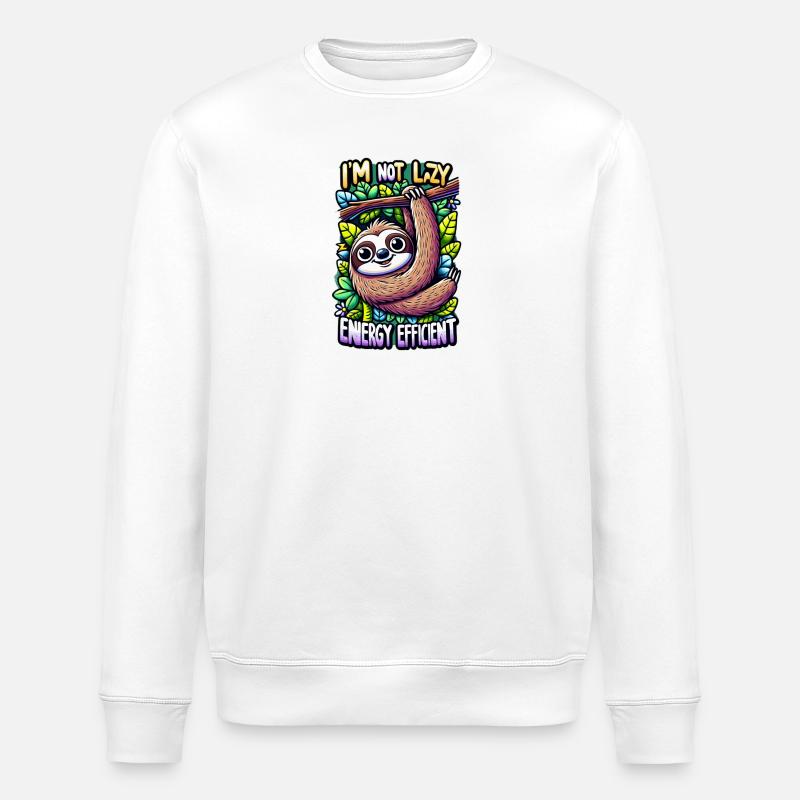 Sloth (Flash) - Stanley/Stella ROLLER Unisex Organic Sweatshirt - white