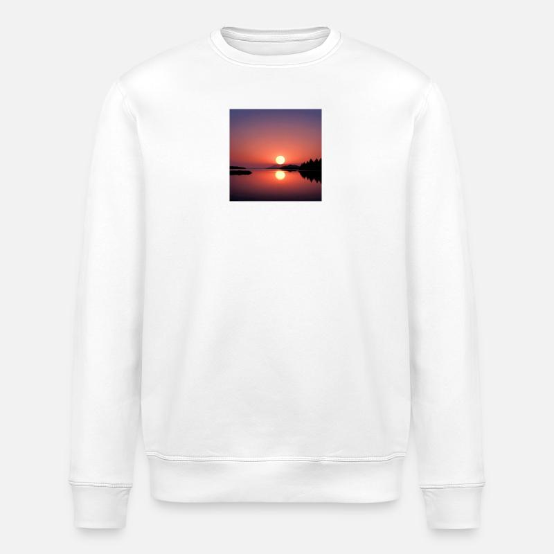 Coucher de soleil sur l'eau - Sweat bio ROLLER Stanley/Stella Unisexe - blanc