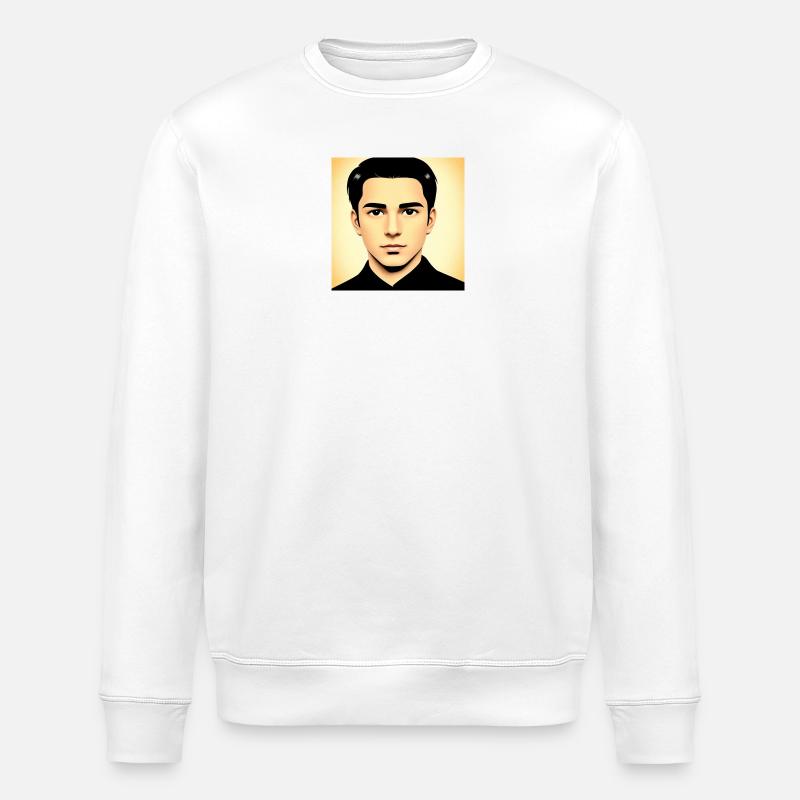 Portrait vectoriel Pop-Art Moderne - Sweat bio ROLLER Stanley/Stella Unisexe - blanc