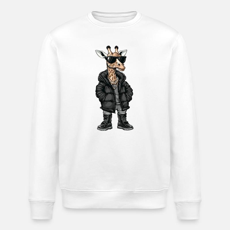Giraffe Cool Winter - Stanley/Stella ROLLER Unisex Organic Sweatshirt - white