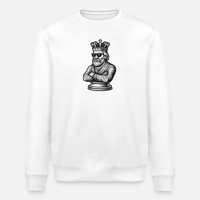 Cooler Schachkönig mit Sonnenbrille - Stanley/Stella Unisex Bio-Sweatshirt ROLLER - Weiß