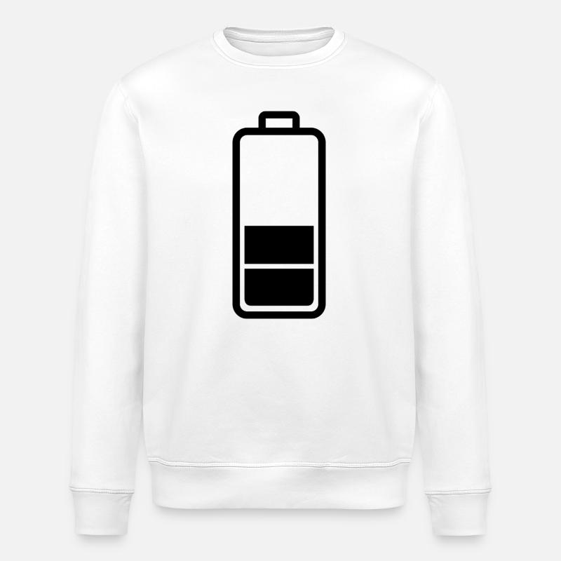 low battery - Stanley/Stella ROLLER Unisex Organic Sweatshirt - white