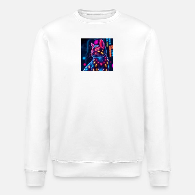 Katze - Stanley/Stella Unisex Bio-Sweatshirt ROLLER - Weiß