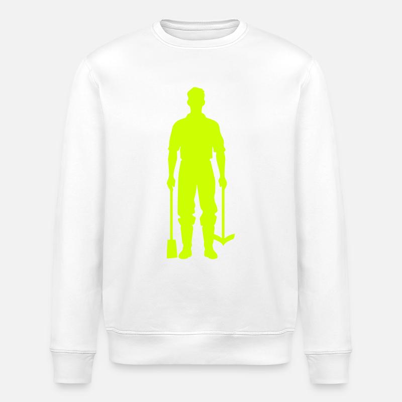 Farmer Silhouette Icon - Stanley/Stella ROLLER Unisex Organic Sweatshirt - white
