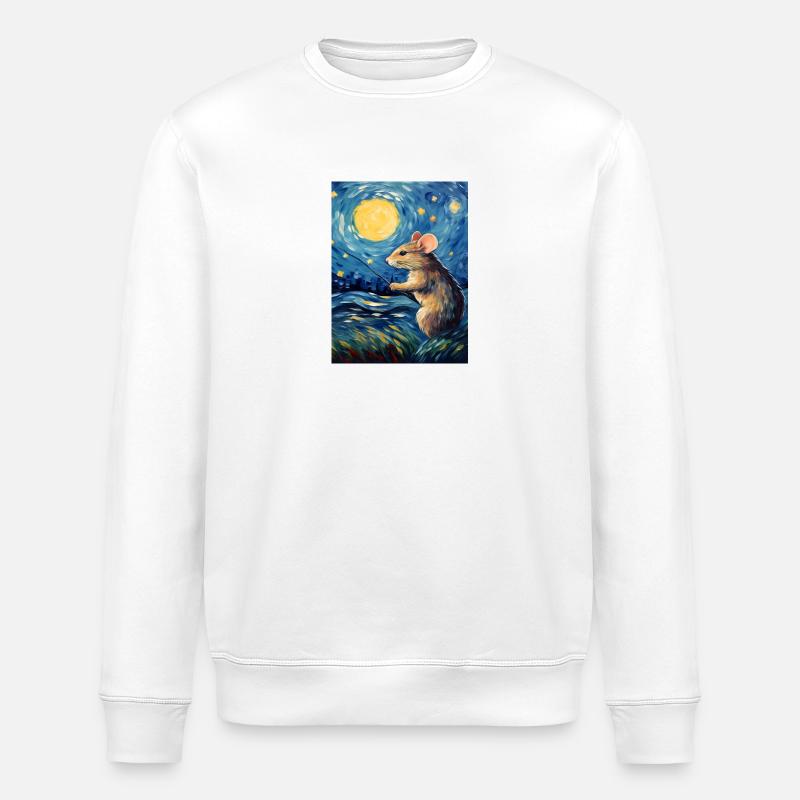 Van Gogh Maus - Stanley/Stella Unisex Bio-Sweatshirt ROLLER - Weiß