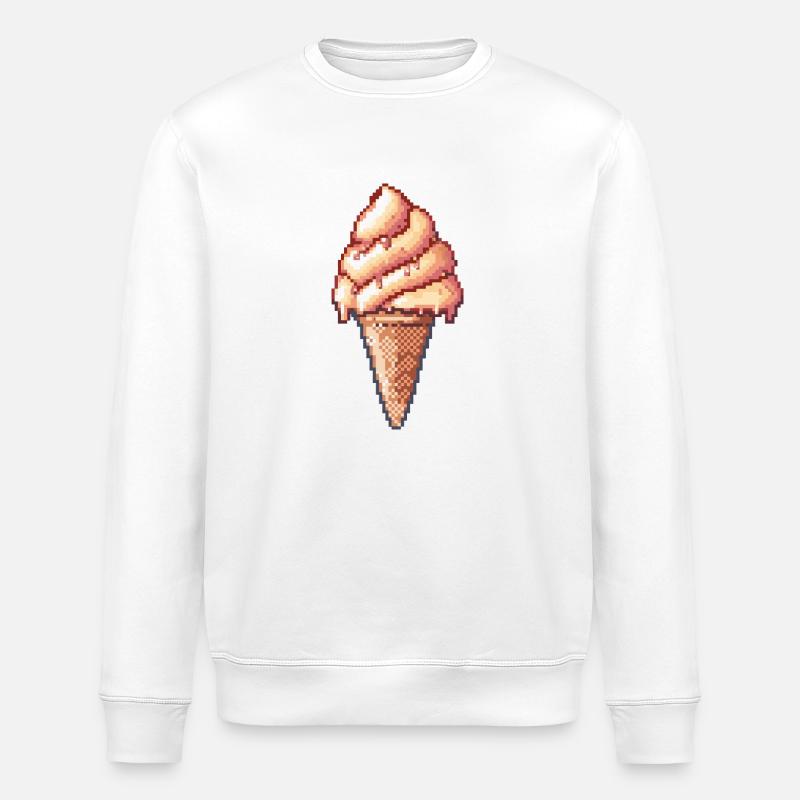 Ice Cream Pixel Symbol - Stanley/Stella Unisex Bio-Sweatshirt ROLLER - Weiß