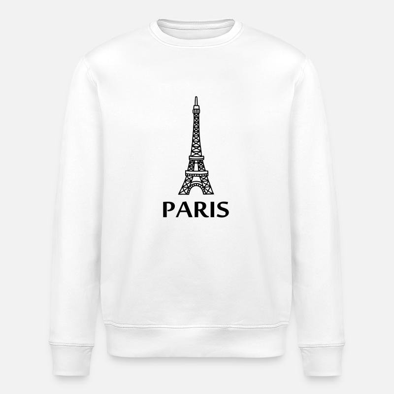 Paris - Eiffel Tower - Stanley/Stella ROLLER Unisex Organic Sweatshirt - white