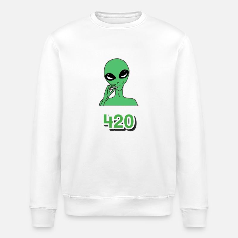 Alien 420 - Stanley/Stella Unisex Bio-Sweatshirt ROLLER - Weiß