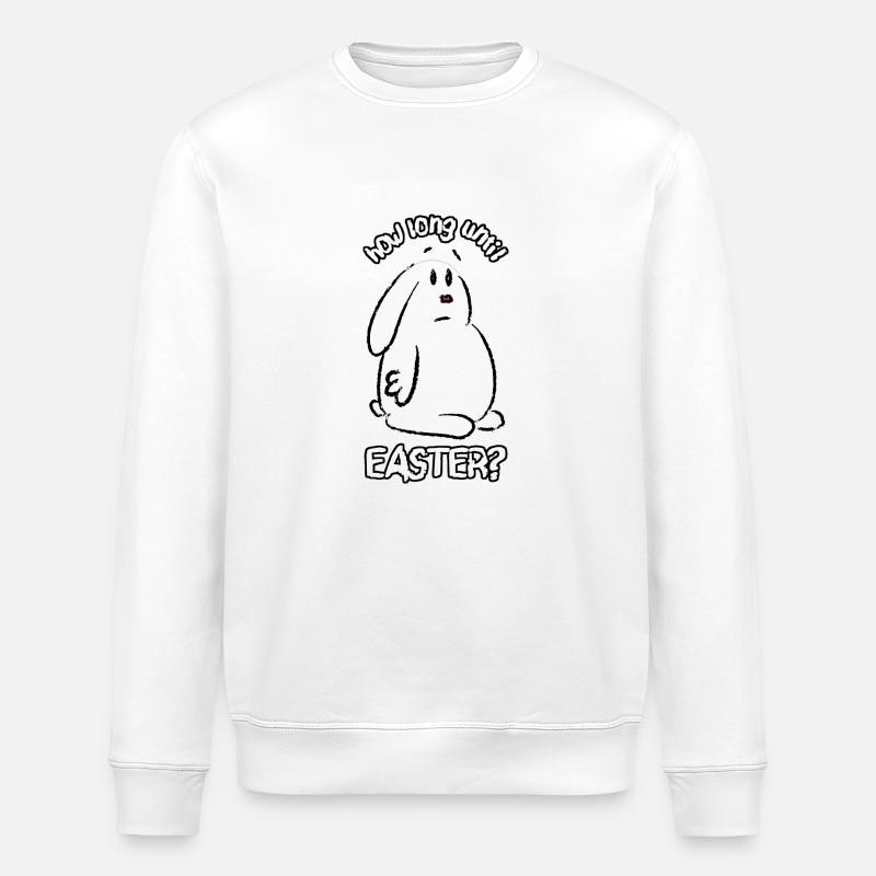 how long until easter? - Stanley/Stella ROLLER Unisex Organic Sweatshirt - white