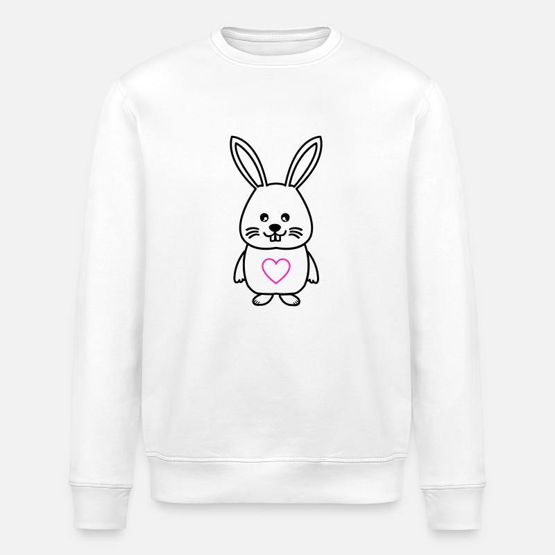 Bunny Comic Love - Stanley/Stella ROLLER Unisex Organic Sweatshirt - white
