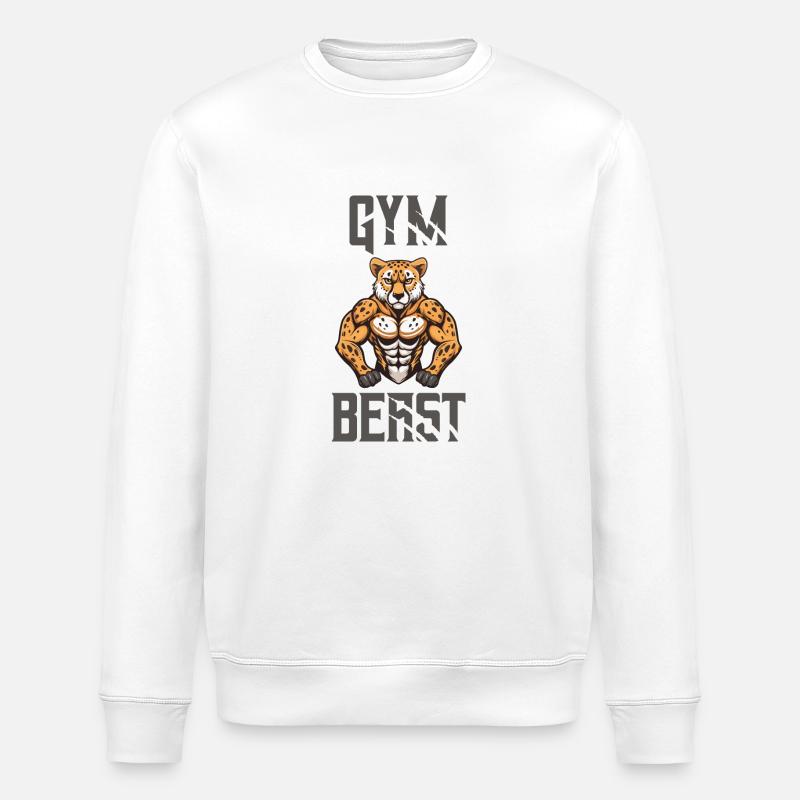 Bête de gymnastique guépard - Sweat bio ROLLER Stanley/Stella Unisexe - blanc