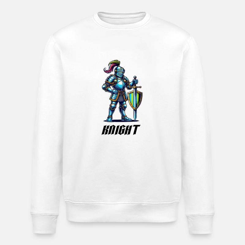 ritter comic - Stanley/Stella Unisex Bio-Sweatshirt ROLLER - Weiß