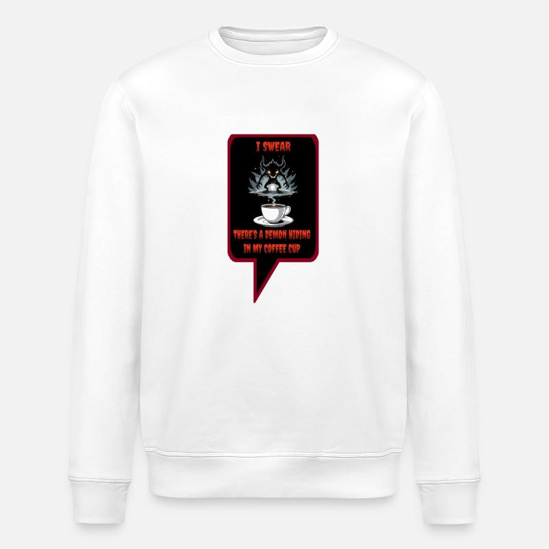 Dämon im Kaffee - Stanley/Stella Unisex Bio-Sweatshirt ROLLER - Weiß