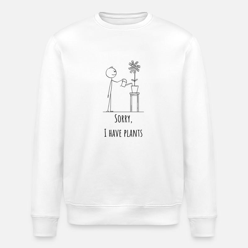 Désolé, j'ai des plantes - Sweat bio ROLLER Stanley/Stella Unisexe - blanc