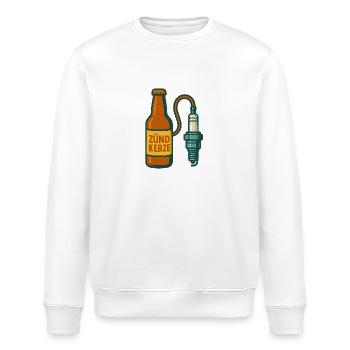 Zündkerze verbunden mit Flasche - Stanley/Stella Unisex Bio-Sweatshirt ROLLER - Weiß - Vorne - Nik (191cm)
