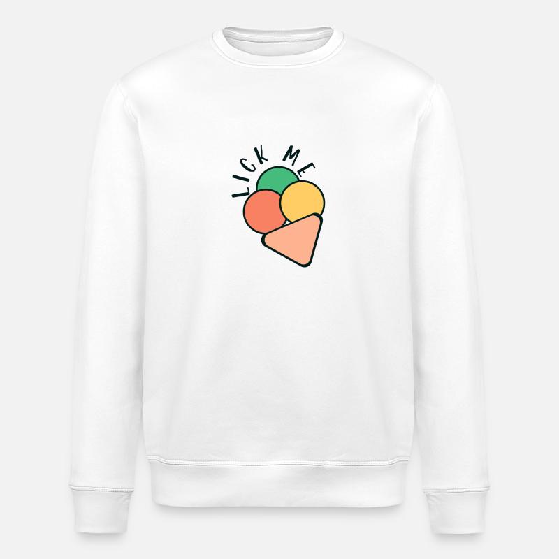 Ice cream- a Cute Logo - Stanley/Stella ROLLER Unisex Organic Sweatshirt - white