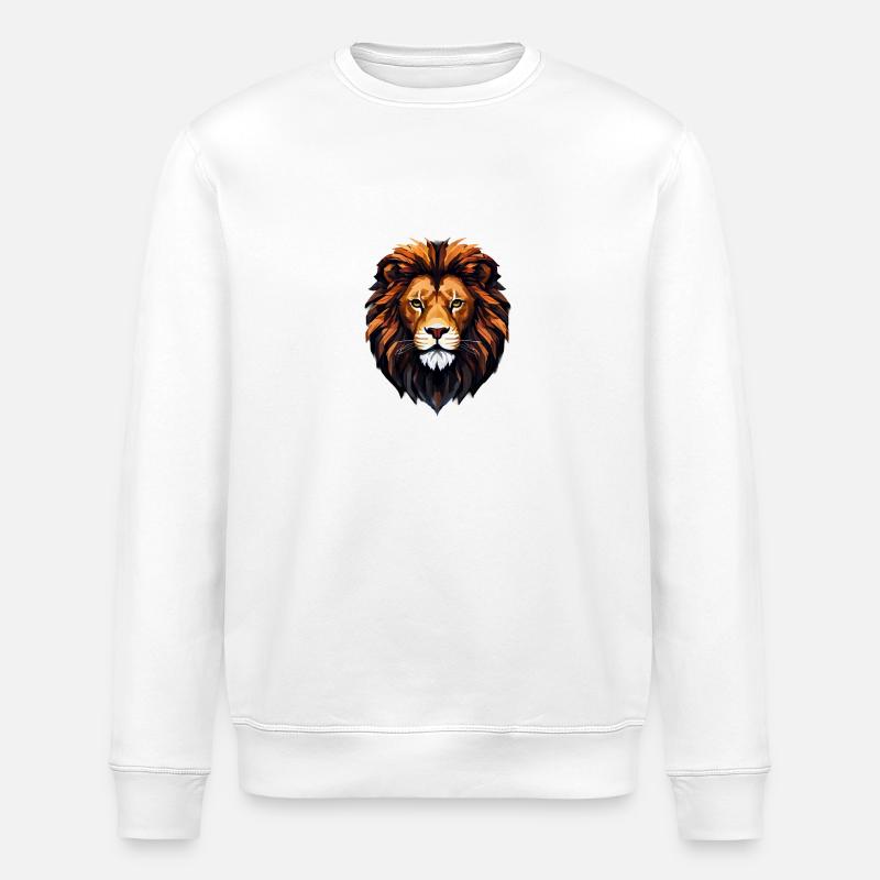Löwe in Pixel - Stanley/Stella Unisex Bio-Sweatshirt ROLLER - Weiß