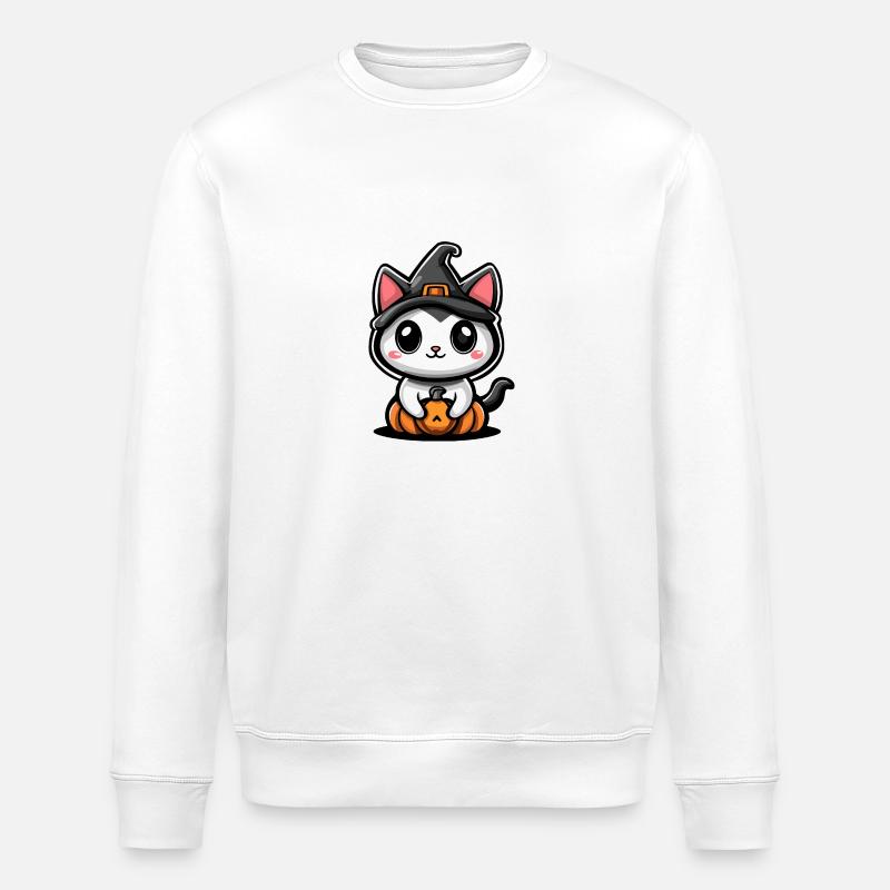 Chat Halloween Chat Bébé - Sweat bio ROLLER Stanley/Stella Unisexe - blanc