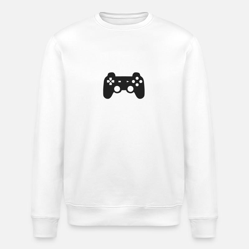 Schwarzer Spielkonsolen Controller Geschenk Idee - Stanley/Stella Unisex Bio-Sweatshirt ROLLER - Weiß